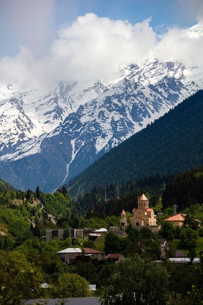 mountains coverd by snow cloudy day_181624 42647